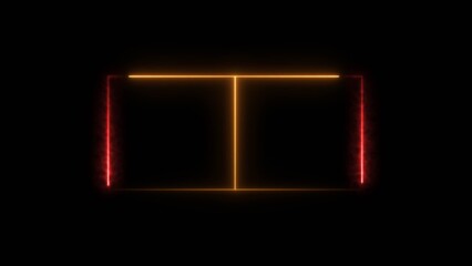 Neon line frame animation. Abstract moving neon bright square, colorful 4k illustration. black background 4k illustration.