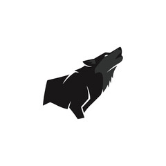 Black wolf silhouette howling against a white background, symbolizing wilderness and freedom