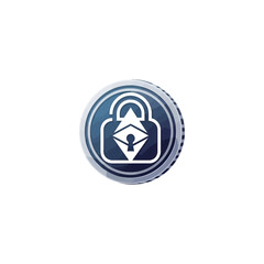 Circular logo featuring a padlock design with an arrow, symbolizing security and protection