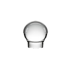 Clear glass sphere on a white background, reflecting light, ideal for decorative or artistic use