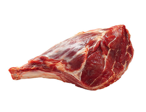 A raw cut of beef shank roast on a isolated on transparent background