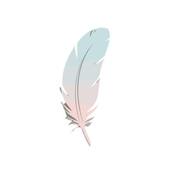 Delicate pastel feather illustration on a white background, perfect for creative and artistic projects