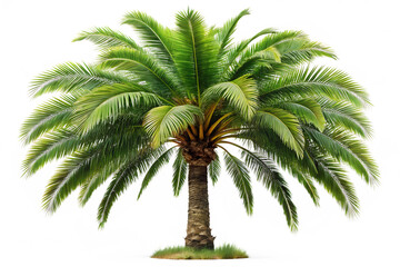 Obraz premium tropical palm tree cut out isolated on a white background PNG,AI GENERATED