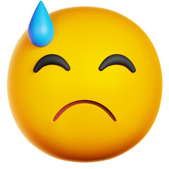 Downcast Face with Sweat