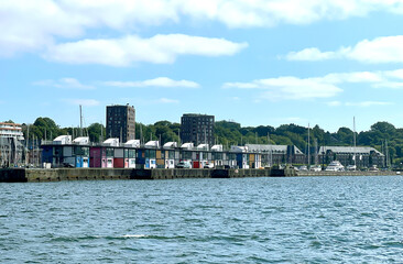 A view of luxury houses on Baltic Sea in Sonwik Flensburg at daylight 