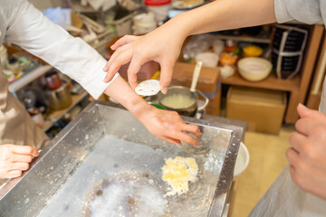 食品サンプル作り　体験　天ぷら　れんこん