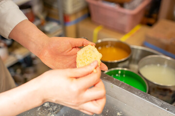 食品サンプル作り　体験　天ぷら　れんこん