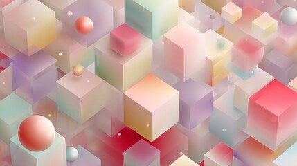 Obraz premium Soft pastel cube wallpaper