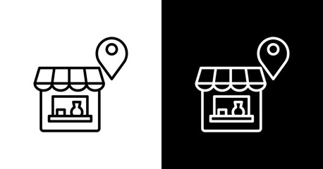 Franchise Location White Icon Set Design