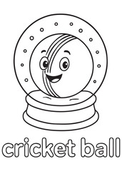 coloring book cricket ball inside crystal ball