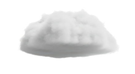 Isolated Fluffy Realistic White Cloud on Transparent Background for Design Overlay