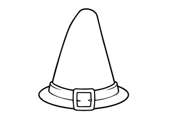 Pilgrim hat with buckle outline for thanksgiving day  