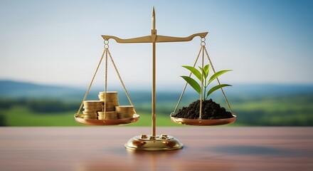Balancing financial investment and environmental responsibility concept