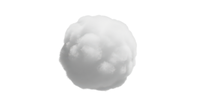 White snowball for throwing isolated PNG with Transparent Background