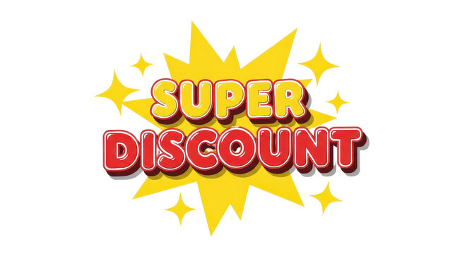 Super Discount sale banner graphic isolated PNG with Transparent Background