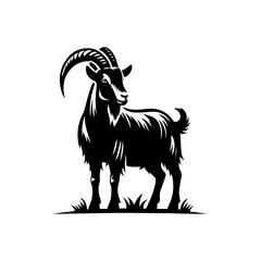Grazing Goat Vector Illustration – Countryside Farm Animal Design