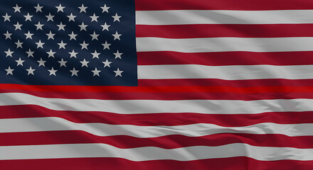 Fototapeta premium Close up of the american flag with rippling fabric showing stars and stripes in detail