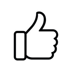 Simple and clean graphic of a white thumb up icon on a black background representing approval, positivity, and agreement