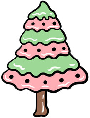 Cute pink pastel Christmas tree