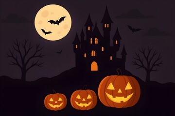 Fototapeta premium halloween background with pumpkin
