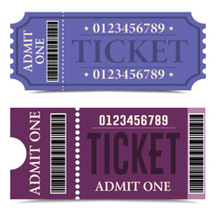 Colorful Admission Tickets for Party, Concert, Festival or Movie Night