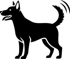 Stylized Black Dog Silhouette Icon