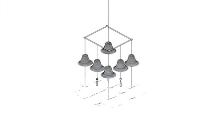 Abstract hanging bells design