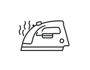 Simple outline drawing of an iron