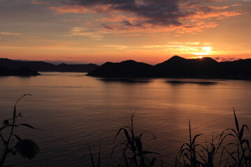 愛媛県愛南町　宇和海の夕景