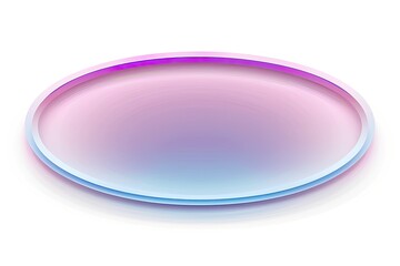Fototapeta premium Oval-shaped, pastel gradient filled element with a vibrant double-outlined border, casting a subtle shadow against a white background