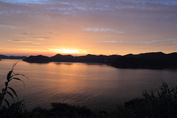 愛媛県愛南町　宇和海の夕景