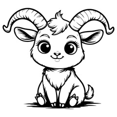 Cute Baby Goat Sitting