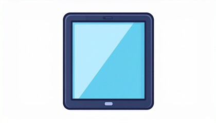 sleek modern tablet flat vector icon, cartoon style