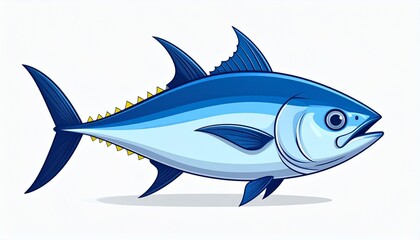 Obraz premium tuna fish flat vector icon, cartoon style