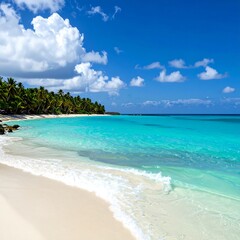 Naklejka premium Tropical beach scene with turquoise water