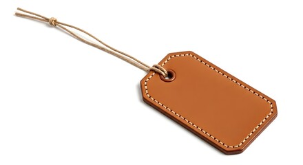 Timeless Craftsmanship,  A Premium Leather Tag with Hand-Stitched Detail


