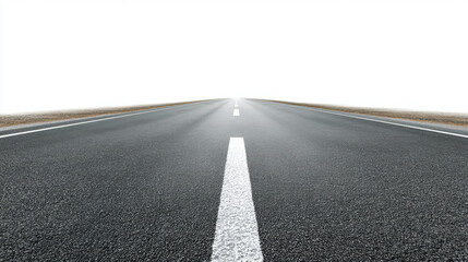 Fototapeta premium New asphalt road on white background. 