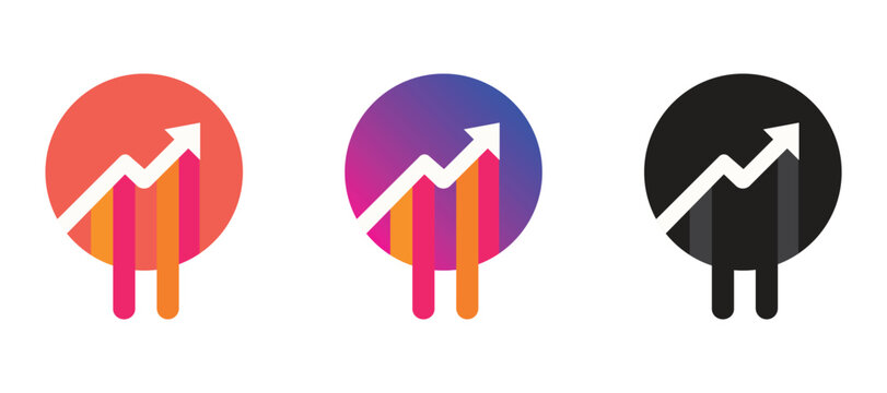 Growth Chart Logo &ndash; Rising Business Graph Finance Symbol