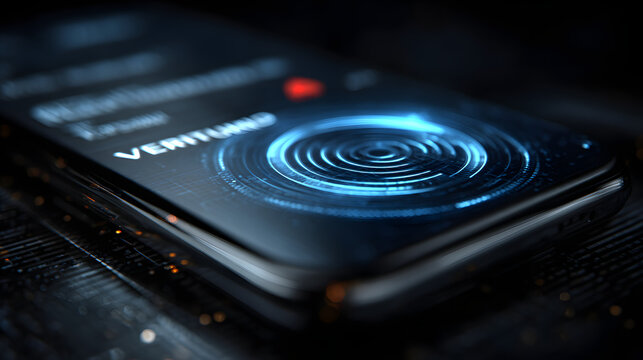 Verification code on smart phone screen for identity identification for online banking. cyber security technology. Two-step authentication app and verification security concept.