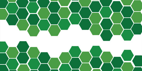 Honeycomb hexagon isolated on white background. Vector illustration. Green hexagon pattern look like honeycomb
