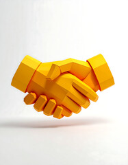 3D paper craft a handshake