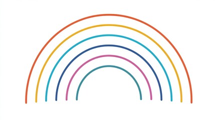 Simple rainbow graphic with multiple concentric arches of varying colors