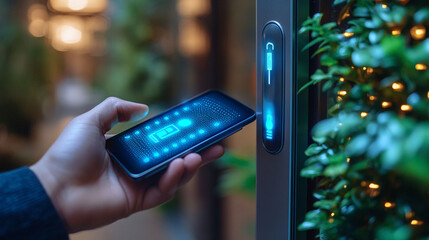 Modern contactless access with smartphone.