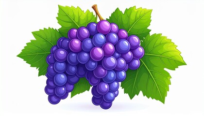 Obraz premium A cluster of juicy green grapes ripe on the vine, perfect for a fresh harvest or fine wine