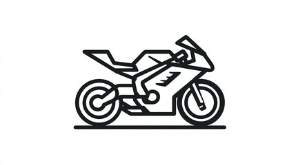 Fototapeta premium Outline drawing of a racing motorcycle