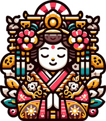 icon_logo_symbol_Vector_of_Traditional_Japanese_Geisha_Woman_Cartoon_Illustration