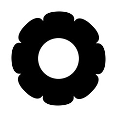 Floral Icon Silhouette – Black Minimal Flower Shape