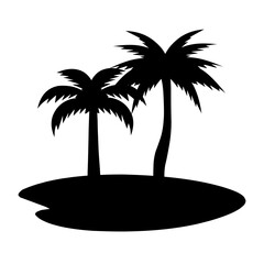 tropical beach silhouette illustration