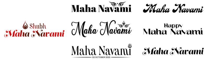 Maha Navami Text PNG