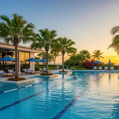 Obraz premium swimming pool in hotel